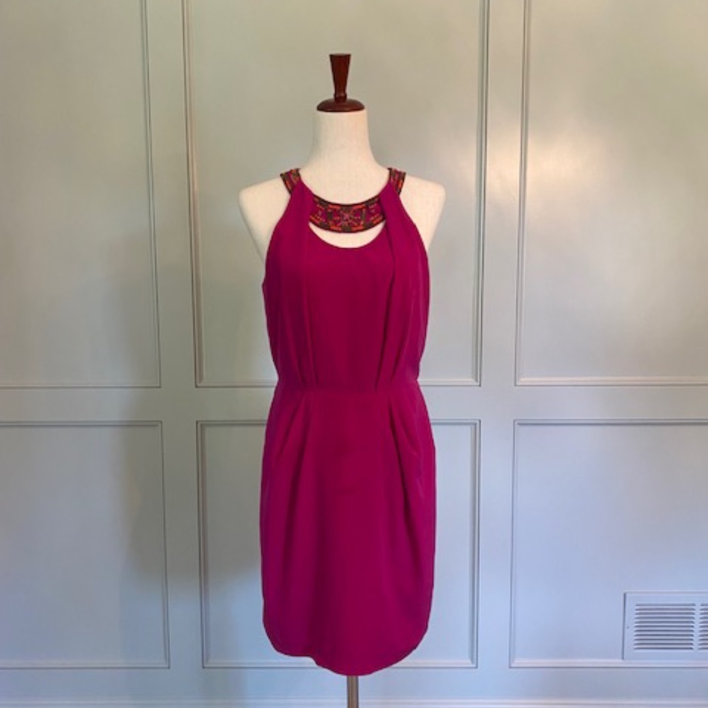 Laundry Pink Multicolor Bead Neckless Dress Size 6